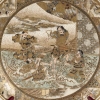 Plat japonais Satsuma, Scènes de guerriers époque Meiji Plat japonais Satsuma, Scènes de guerriers époque Meiji