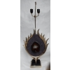 1970′ Lampe Décor Lotus, Bronze Argenté, Galuchat, Agate, Duval Brasseur Non Signée |||||||||||