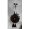 1970′ Lampe Décor Lotus, Bronze Argenté, Galuchat, Agate, Duval Brasseur Non Signée 1970′ Lampe Décor Lotus, Bronze Argenté, Galuchat, Agate, Duval Brasseur Non Signée