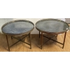 1950/70′ Paire De Tables Basses Rondes En Bronze Patiné Style L XVI |||||||||||