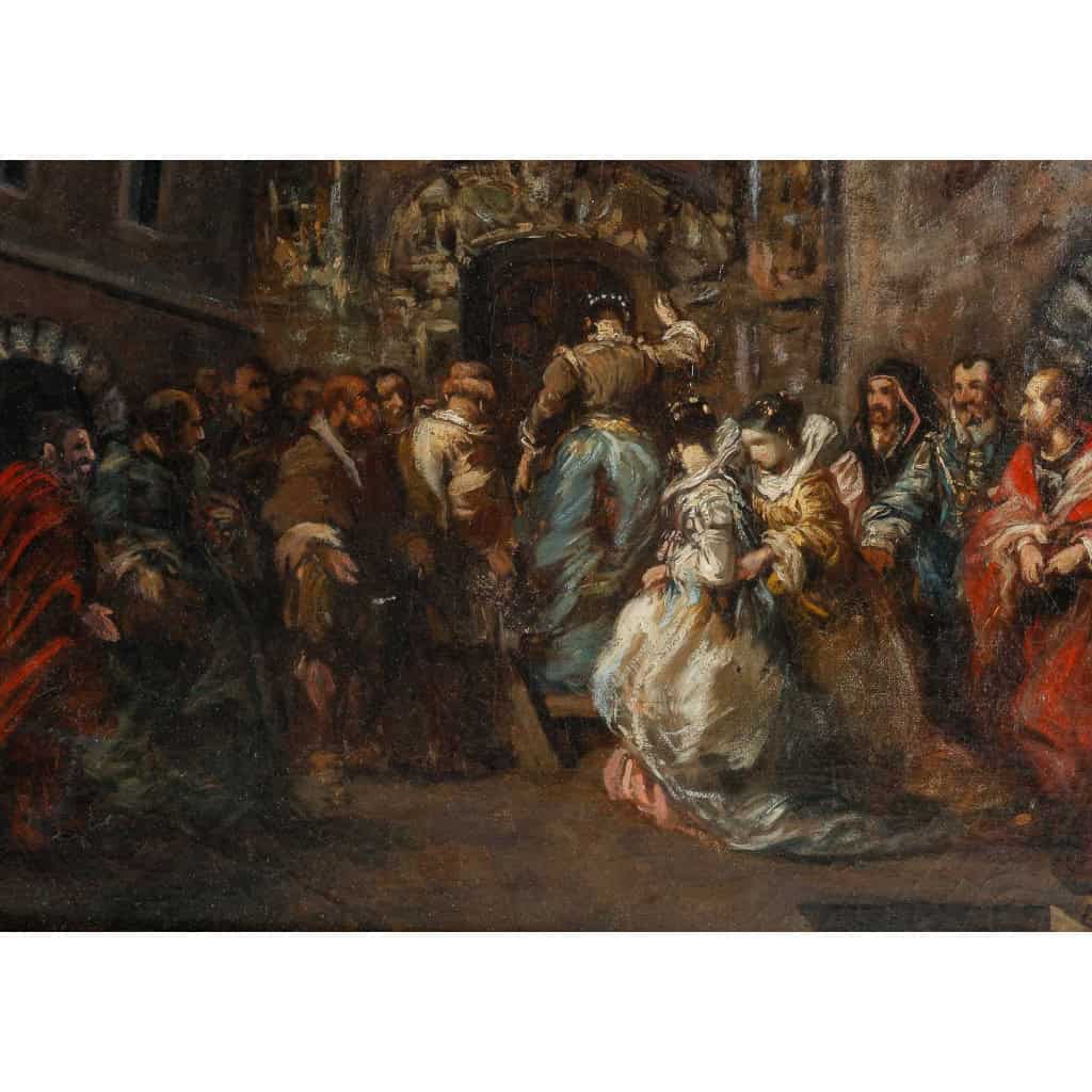 Louis Gabriel Eugène Isabey (1803-1886) La présentation d’une fiancée à Seville huile sur toile vers 1830 Louis Gabriel Eugène Isabey (1803-1886) La présentation d’une fiancée à Seville huile sur toile vers 1830