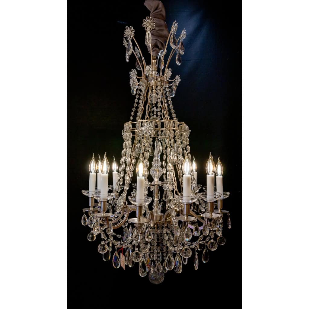 Lustre dit Marie-Antoinette en bronze argenté et décor de cristal taillé vers 1920 MLD Antiquités|MLD Antiquités|MLD Antiquités|MLD Antiquités|MLD Antiquités|MLD Antiquités|MLD Antiquités|MLD Antiquités|MLD Antiquités|MLD Antiquités|MLD Antiquités|MLD Antiquités||