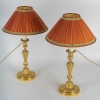 Paire de flambeaux en bronze ciselé et doré montés en lampes d’époque Louis XVI Paire de flambeaux en bronze ciselé et doré montés en lampes d’époque Louis XVI