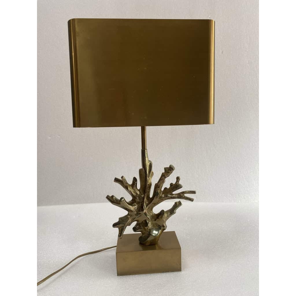 1970′ Lampe En Bronze Signée Charles Modéle Corail |||||||||||