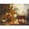 Théodore Levigne (1848-1912) Vaches s’abreuvant à l’étang huile sur toile vers 1875 Théodore Levigne (1848-1912) Vaches s’abreuvant à l’étang huile sur toile vers 1875