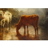 Théodore Levigne (1848-1912) Vaches s’abreuvant à l’étang huile sur toile vers 1875 Théodore Levigne (1848-1912) Vaches s’abreuvant à l’étang huile sur toile vers 1875