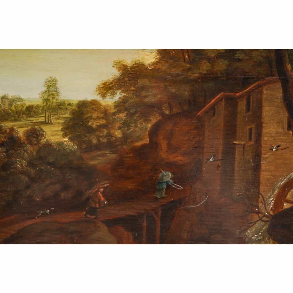 École Flamande - Scène de vie campagnarde huile sur bois vers 1700 École Flamande - Scène de vie campagnarde huile sur bois vers 1700