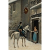 Théodore Levigne (1848-1912) Visite du gendarme au Lion d’Or sous la neige huile sur toile fin du XIXème siècle Théodore Levigne (1848-1912) Visite du gendarme au Lion d’Or sous la neige huile sur toile fin du XIXème siècle