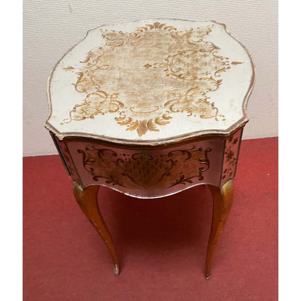 1950′ Commode Arbalète 1 Tiroir Bois Doré Et Metacrylate Eglomise Maison Bagués 1950′ Commode Arbalète 1 Tiroir Bois Doré Et Metacrylate Eglomise Maison Bagués