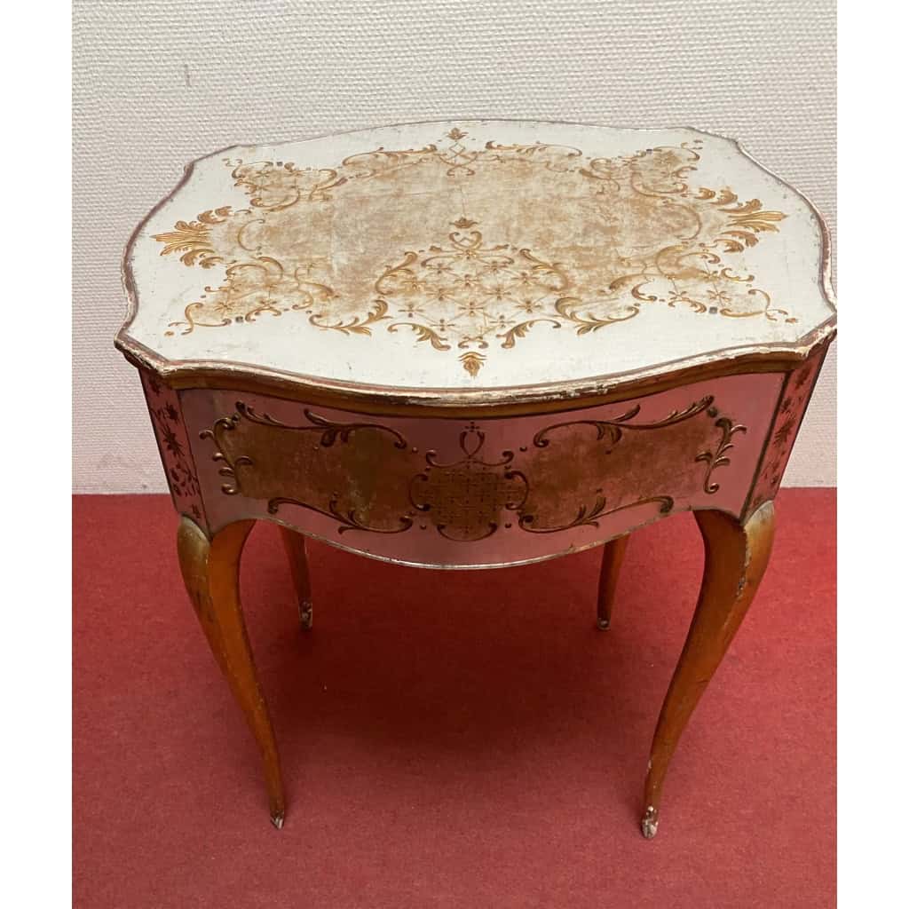 1950′ Commode Arbalète 1 Tiroir Bois Doré Et Metacrylate Eglomise Maison Bagués 1950′ Commode Arbalète 1 Tiroir Bois Doré Et Metacrylate Eglomise Maison Bagués