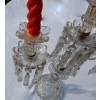 1950′ Paire de Chandeliers Avec 2 Branches Socles Perlés Et Signés En Relief BACCARAT 1950′ Paire de Chandeliers Avec 2 Branches Socles Perlés Et Signés En Relief BACCARAT