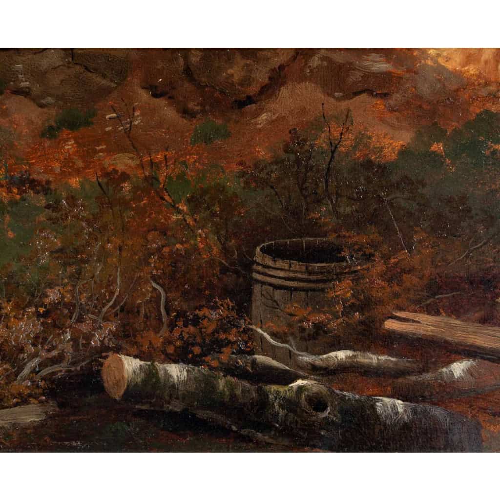 Théodore Richard (1782-1859) - Coupe de bois dans la campagne huile sur toile vers 1833 Théodore Richard (1782-1859) - Coupe de bois dans la campagne huile sur toile vers 1833