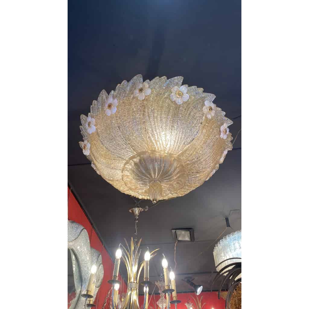 1970/80′ Plafonnier en Verre Ou Cristal De Murano Barovier & Toso |||||||||||