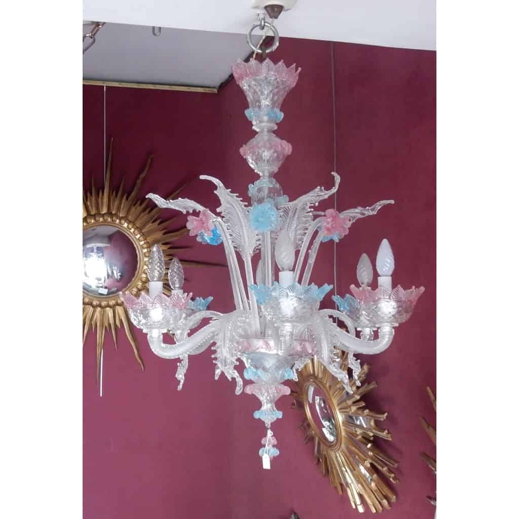 1970′ Lustre Murano Bleu et Rose ||||||||