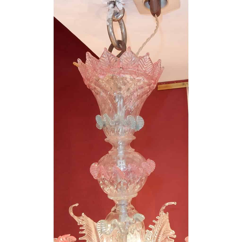 1970′ Lustre Murano Bleu et Rose 1970′ Lustre Murano Bleu et Rose