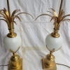 1950/70′ Paire de Lampes Opaline Blanche Style Charles 1950/70′ Paire de Lampes Opaline Blanche Style Charles