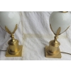 1950/70′ Paire de Lampes Opaline Blanche Style Charles 1950/70′ Paire de Lampes Opaline Blanche Style Charles