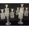 1950′ Paire de Chandeliers 3 Branches Socles Perlés Et Signés En Relief BACCARAT ||||||||