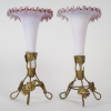 Une Paire De vases de forme Cornets En Opaline Fin XIXème Siècle Une Paire De vases de forme Cornets En Opaline Fin XIXème Siècle