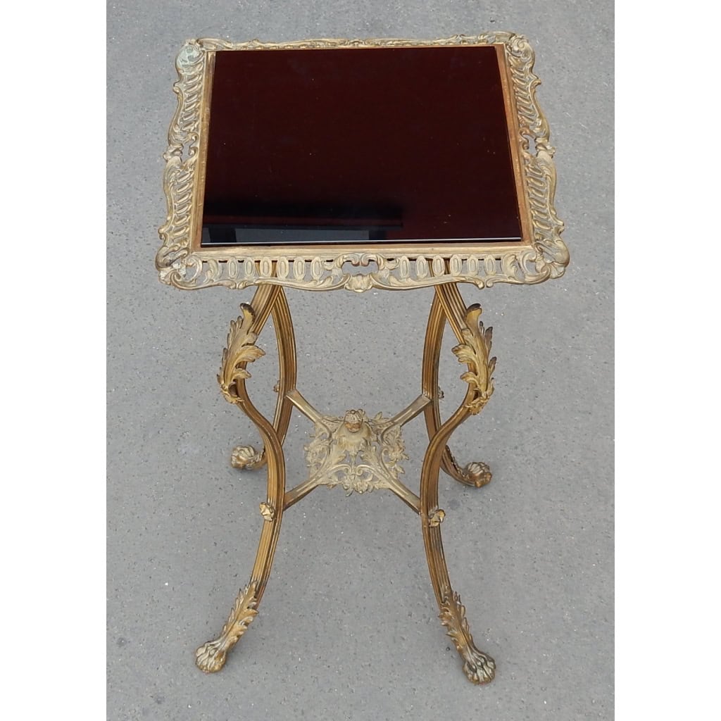 1880/1900′ Sellette Style Louis XIV Bronze Et Opaline |||||||||