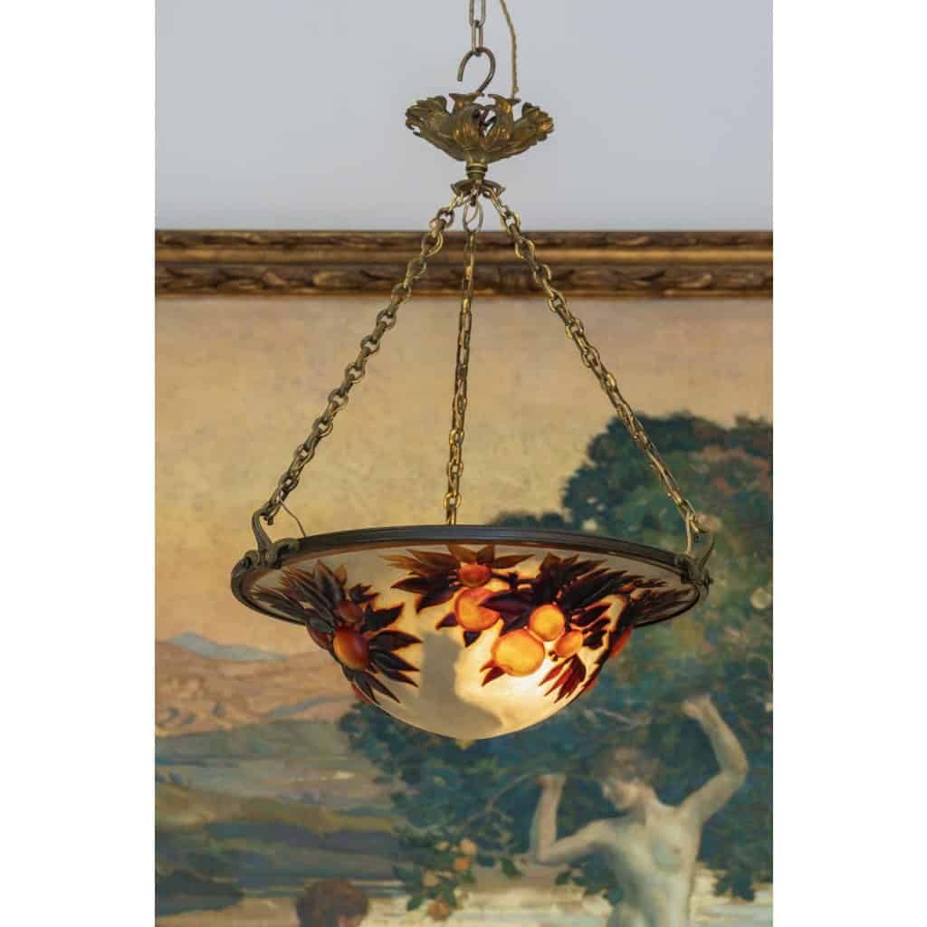 Émile Gallé (1846-1904) Suspension Art Nouveau en verre Soufflé-Moulé circa 1900 ||||||||||||||