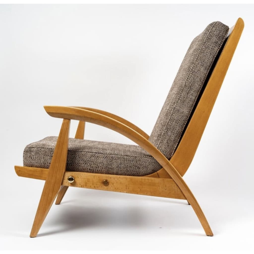 Paire de fauteuils réglables Guy Besnard, FreeSpan, 1950 Paire de fauteuils réglables Guy Besnard, FreeSpan, 1950