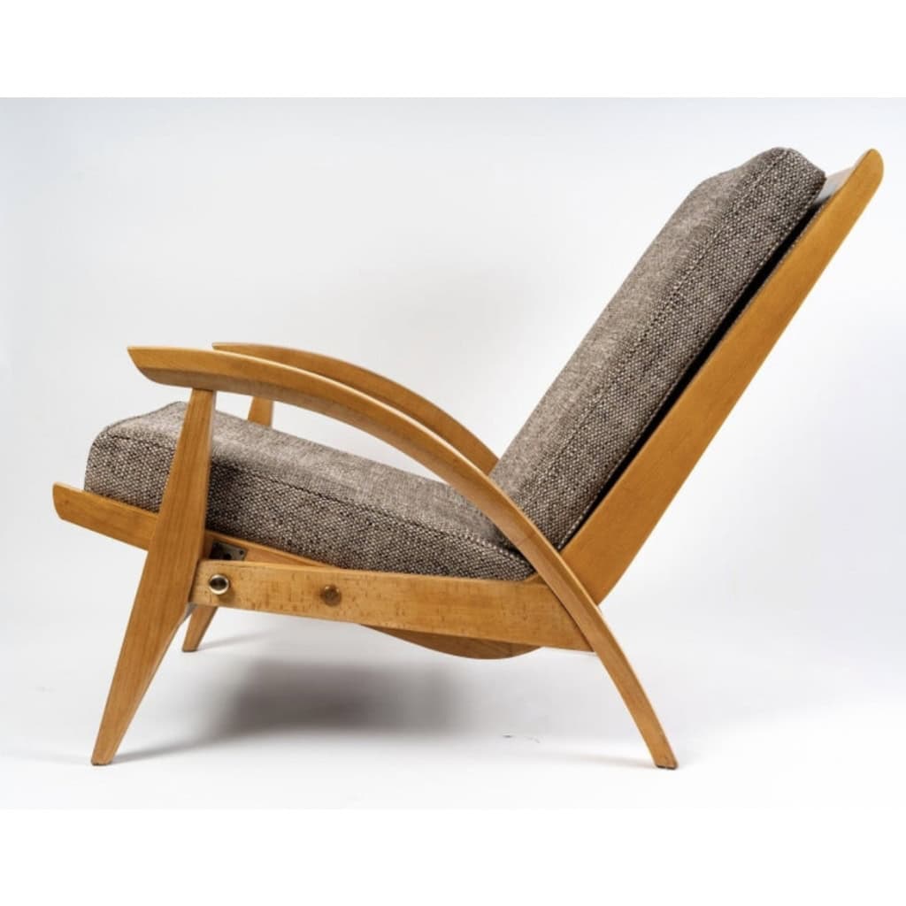 Paire de fauteuils réglables Guy Besnard, FreeSpan, 1950 Paire de fauteuils réglables Guy Besnard, FreeSpan, 1950