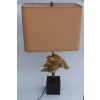 1970′ Lampe Décor De Tête De Cheval Bronze Doré DLG Duval Brasseur Non Signée |||||||||