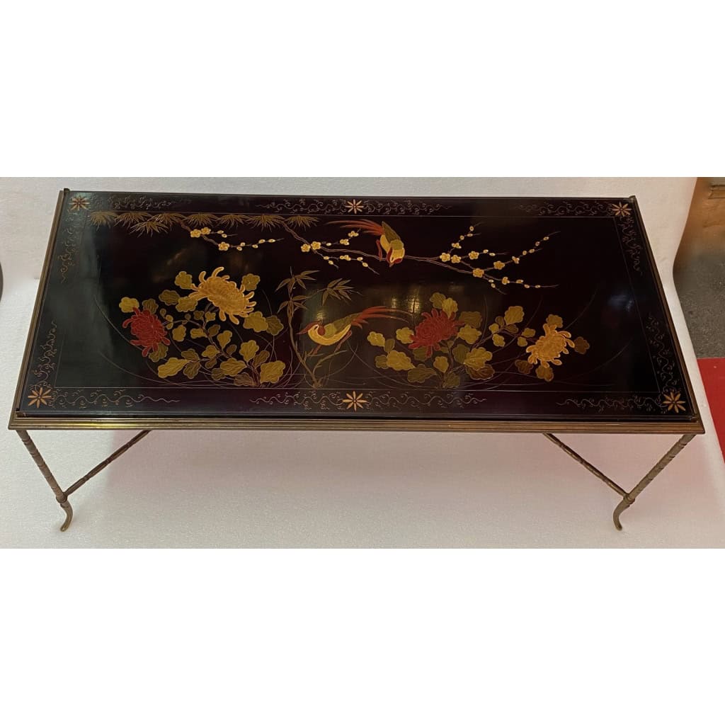 1970′ Table Basse Style Baguès Laque de Chine ||||||||||||