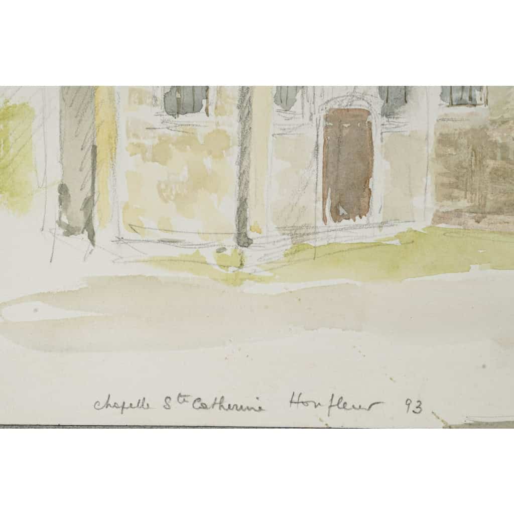 Aquarelle sur papier de Evelyne Luez, XXème siècle. Aquarelle sur papier de Evelyne Luez, XXème siècle.