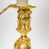 Paire de flambeaux Rocaille montée en lampes en bronze ciselé et doré dans le style Louis XV vers 1850 Paire de flambeaux Rocaille montée en lampes en bronze ciselé et doré dans le style Louis XV vers 1850