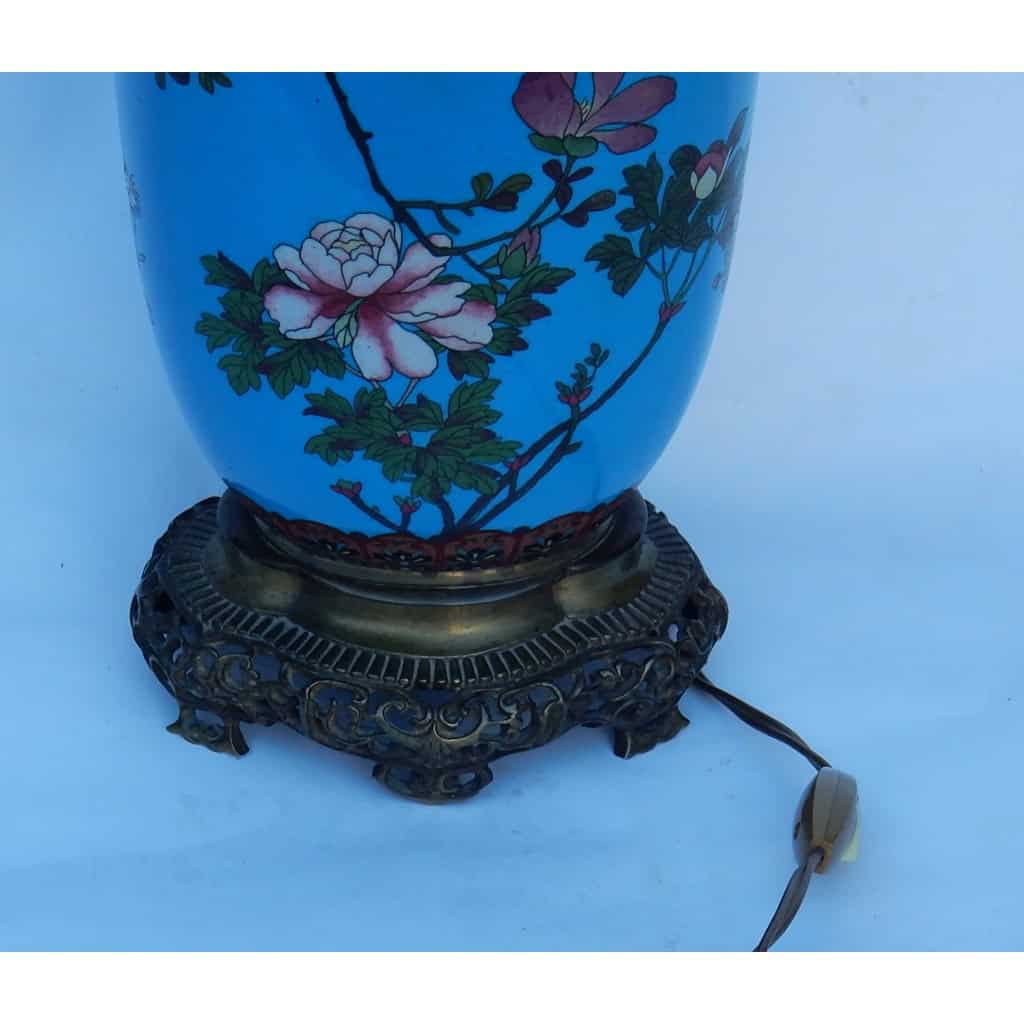 1890′ Lampe Cloisonnée Japon Aux Oiseaux et Fleurs 1890′ Lampe Cloisonnée Japon Aux Oiseaux et Fleurs