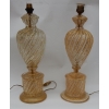 1950/70 Paire de Lampes Barovier & Toso Avec Paillons d’Or |||||||||