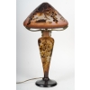 émile Gallé - Grande Lampe Champignon à Décor De Raisins Et Vignes, Pâte De Verre Art Nouveau ||||||||||