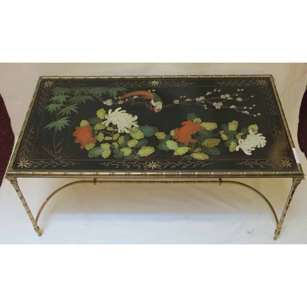 1970′ Table Basse Style Baguès Laque de Chine ||||||