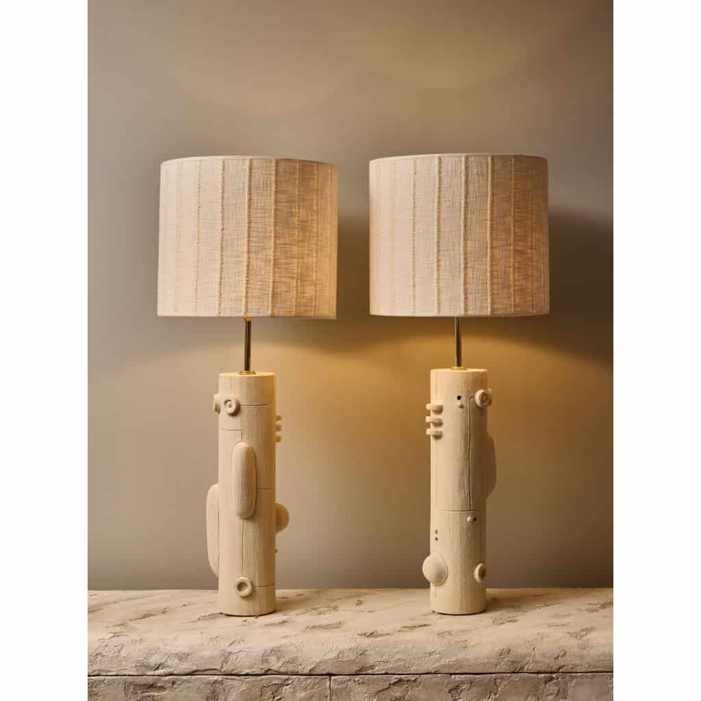 Pair of Olivia Cognet Ceramic Table Lamps 