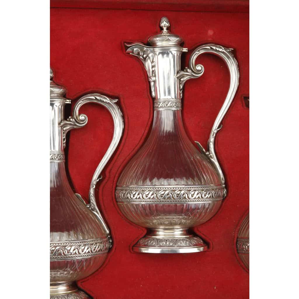 Orfèvre BOIN TABURET –Garniture de table en argent massif vermeille XIXè vers 1860 