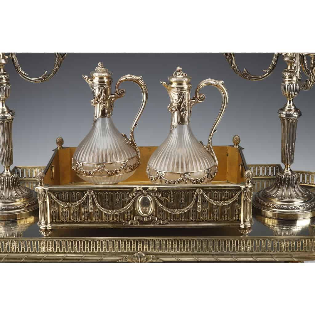 Orfèvre BOIN TABURET –Garniture de table en argent massif vermeille XIXè vers 1860 