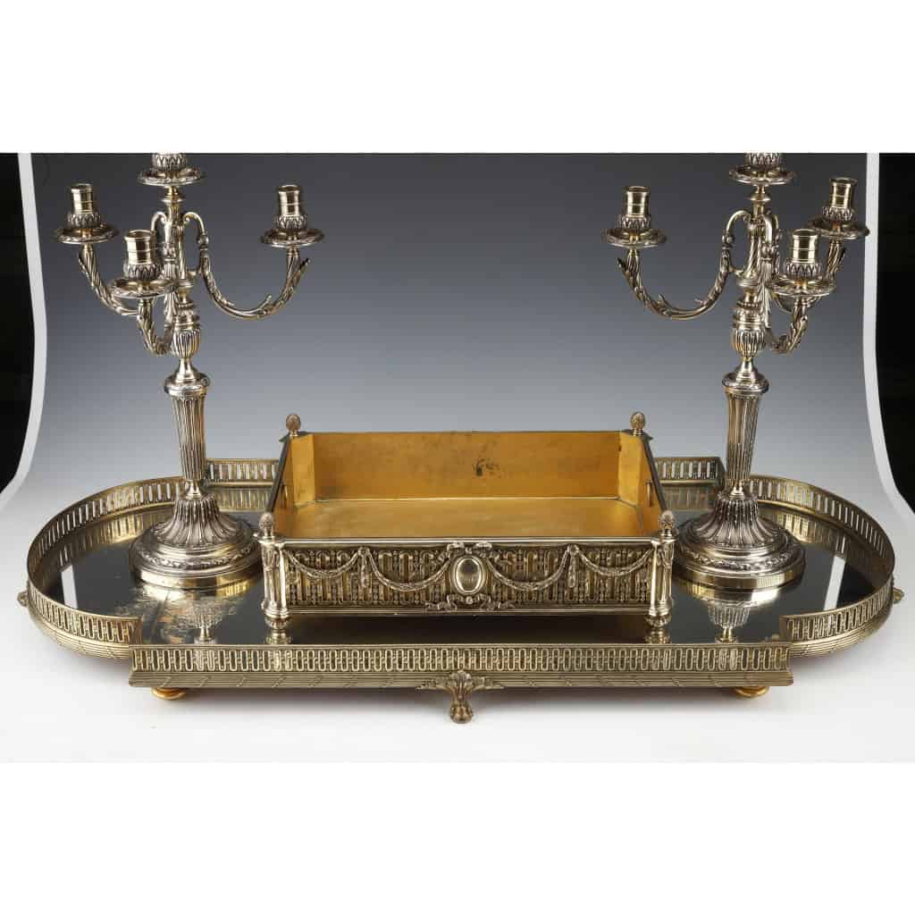 Orfèvre BOIN TABURET –Garniture de table en argent massif vermeille XIXè vers 1860 