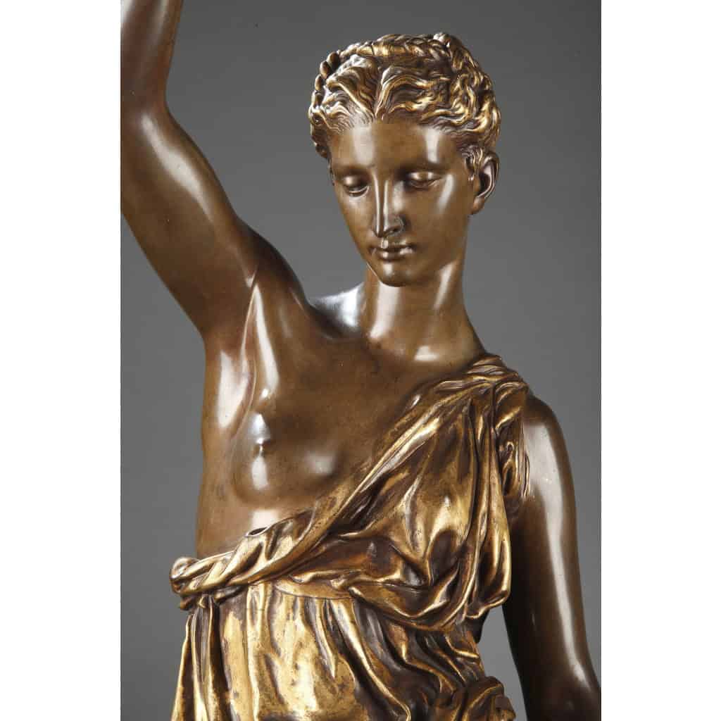 Barbedienne - Paire de Torchères en bronze par DUBOIS & FALGUIERE XIXème 