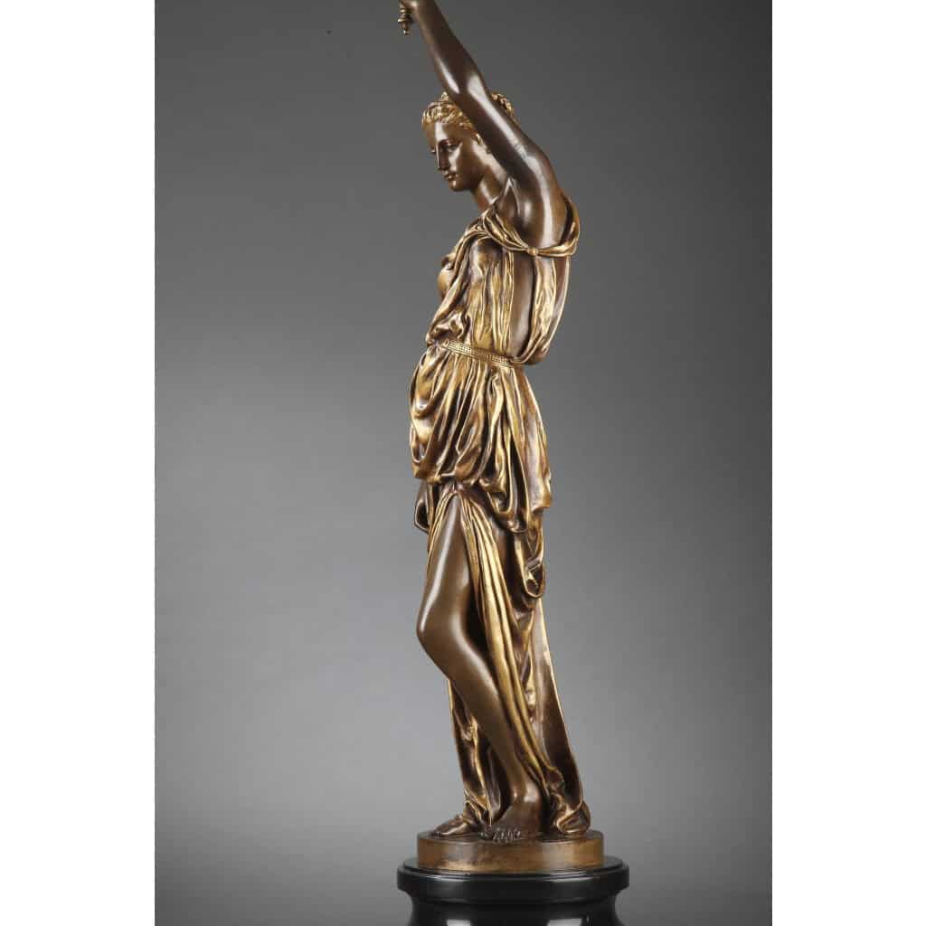 Barbedienne - Paire de Torchères en bronze par DUBOIS & FALGUIERE XIXème 