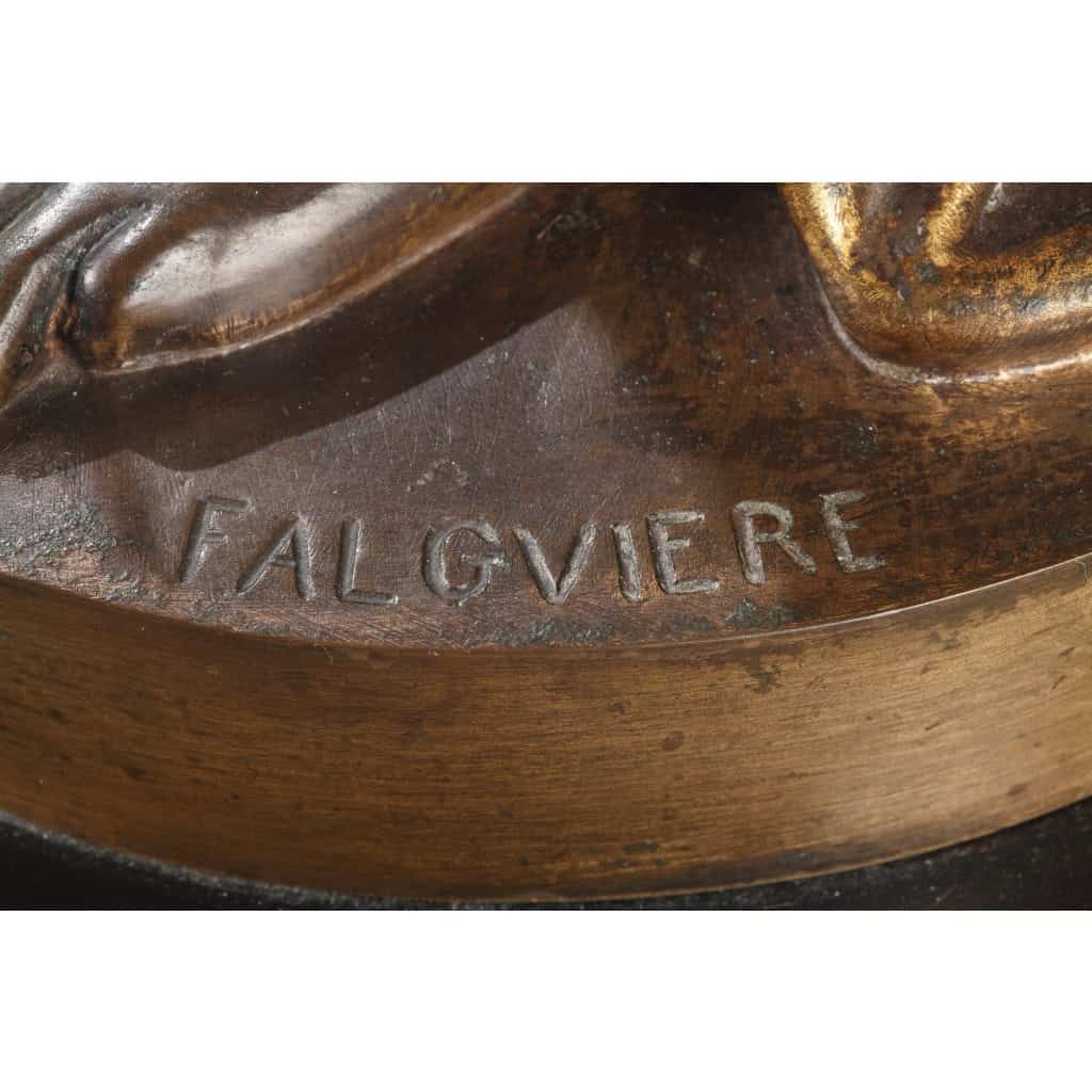 Barbedienne - Paire de Torchères en bronze par DUBOIS & FALGUIERE XIXème 