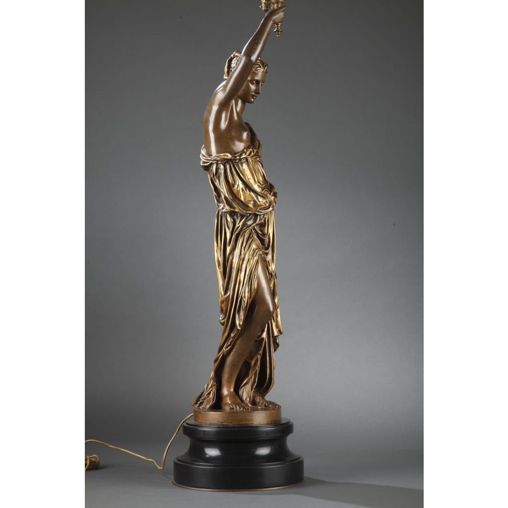 Barbedienne - Paire de Torchères en bronze par DUBOIS & FALGUIERE XIXème 