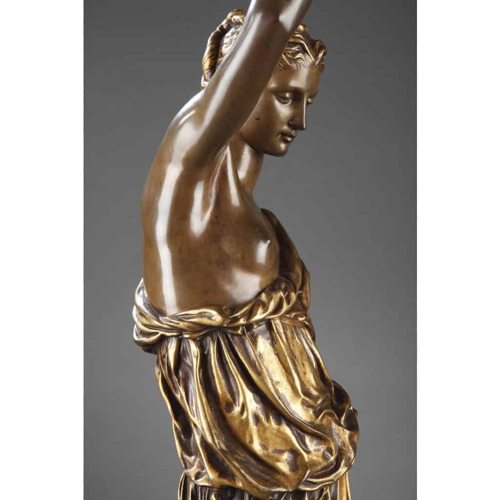 Barbedienne - Paire de Torchères en bronze par DUBOIS & FALGUIERE XIXème 