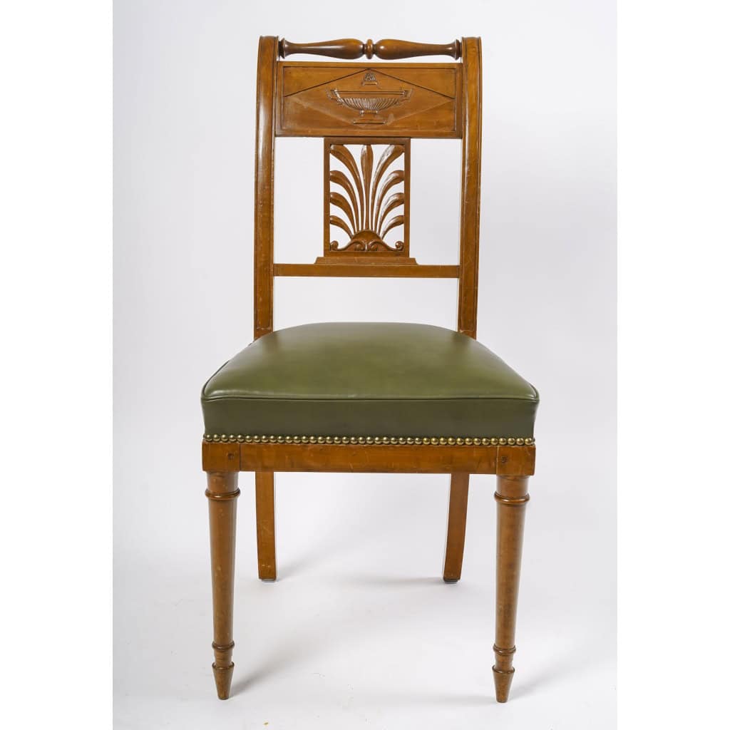 Belle Suite De 8 Chaises De Style Directoire. Fin XIXème Siècle. 