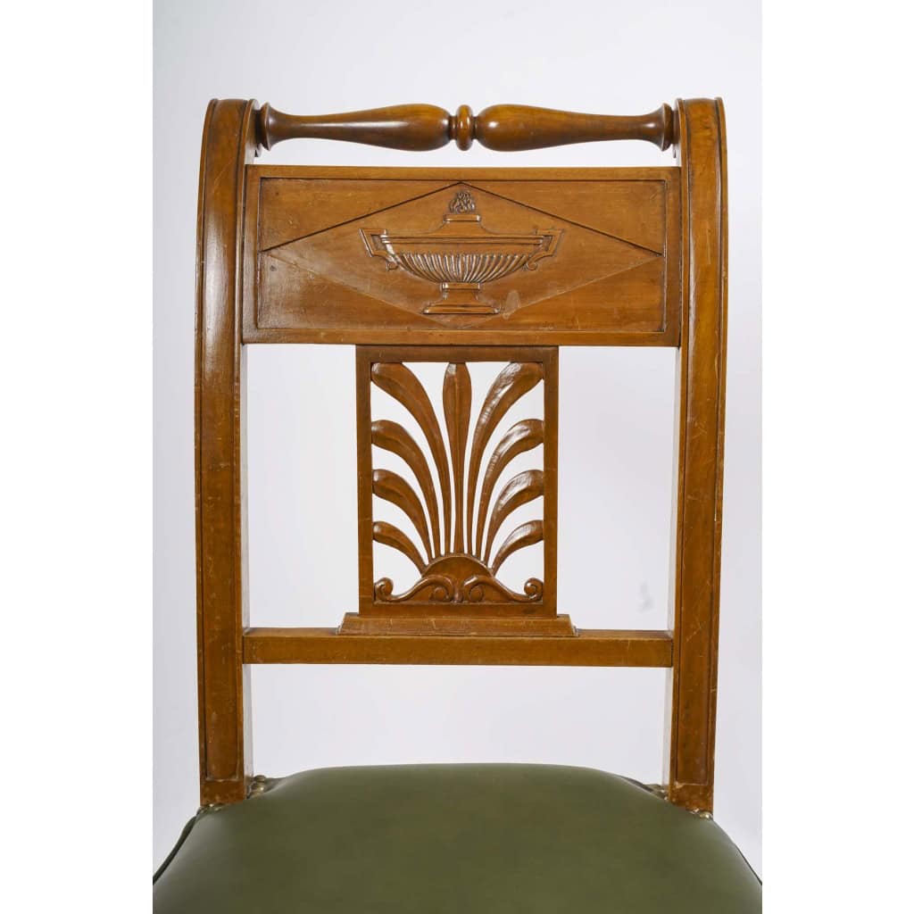 Belle Suite De 8 Chaises De Style Directoire. Fin XIXème Siècle. 