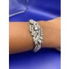 Bracelet souple floral platine diamants brillant et 8x8. 