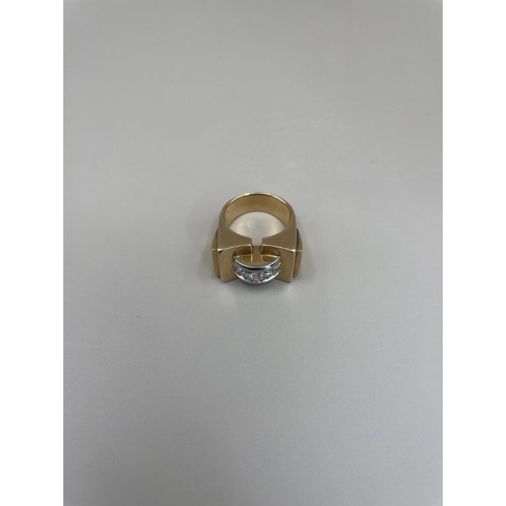 Bague Tank en or 18K ornée de 3 diamants 