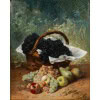 Eugène Henri Cauchois (1850-1911) Un campagnard panier de raisins et de fruits huile sur toile vers 1890 