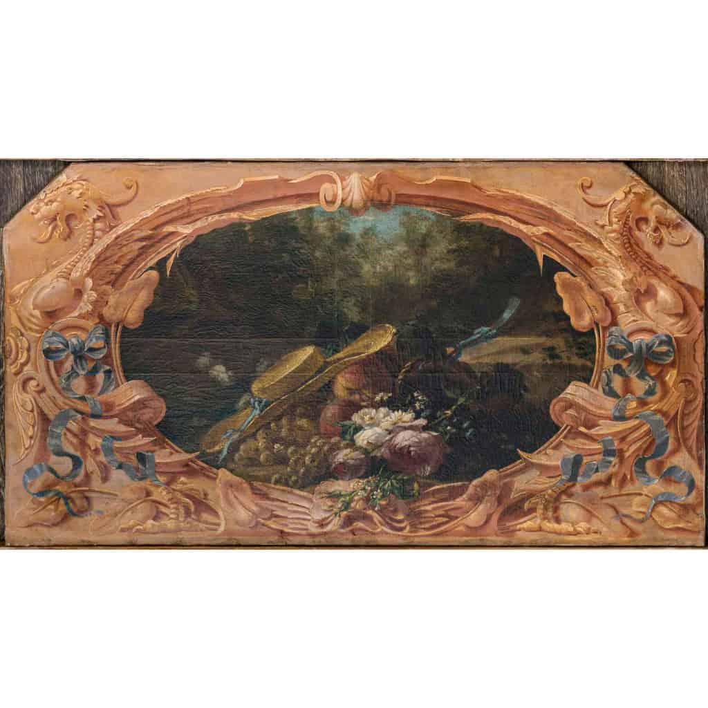 Alphonse Carrière (1808-1881) - Décor de boiserie composé de six Natures Mortes aux oiseaux Vers 1850-1860 